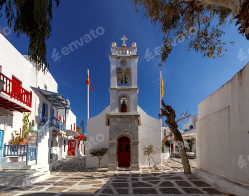 Preview: Oia. Traditional Building Of The Greek Church.