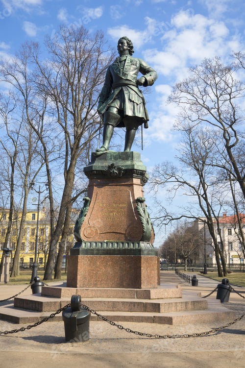 Preview: View Of The Monument To Peter The First Day In April. Kronstadt
