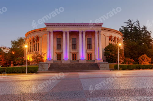 Preview: A View Of The Dramatic Theater At Dawn. Kutaisi. Georgia.