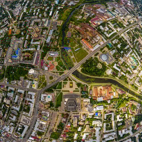 Preview: Ivanovo, Russia. Panorama Of The Central Part Of The City. Aerial View