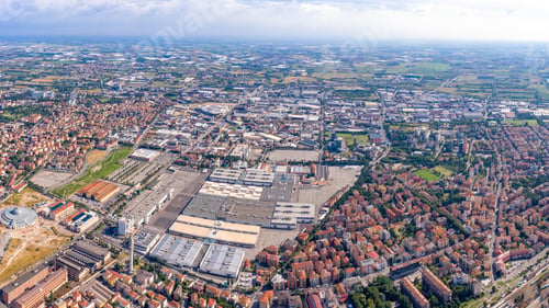 Preview: Verona, Italy. Panorama Of A Commercial Center Of Verona From The Air.