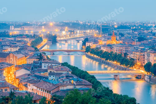 Preview: Verona. Aerial View Of The Sunset.