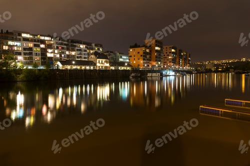 Preview: Luxury Living In Prague Marina In The Night, Holesovice, The Most Cool Prague District, Czech