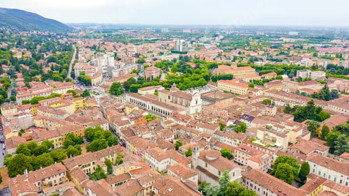 Preview: Brescia, Italy. Sant Afra, Brescia. Arnaldo Square, Aerial View