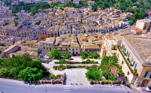 Preview: Panorama Of Modica Seen From The Bell Tower Of San Giorgio Sicily Italy