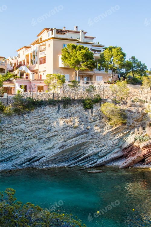 Preview: Luxury Low Rise Mediterranean Resort Hotel Or Vacation Home Perched On Top Of Cliff Overlooking