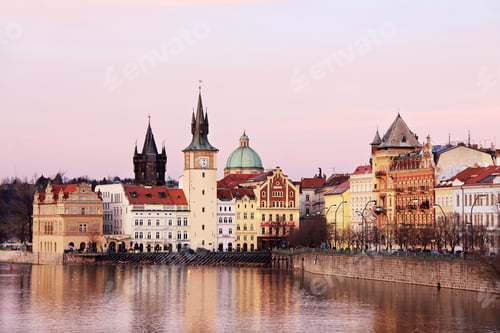 Preview: Romantic Evening View On Prague Old Town