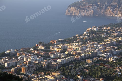 Preview: Aerial View Of Sorrento Town Italy In Evening