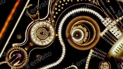 Preview: Krasnodar, Russia. Public Park - Krasnodar. Flying Over The Park At Night, Aerial View, Head Over