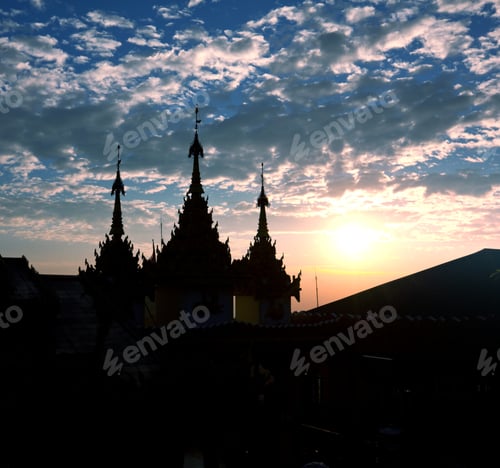 Preview: Golden Decor In Buddhist Temple In Myanmar