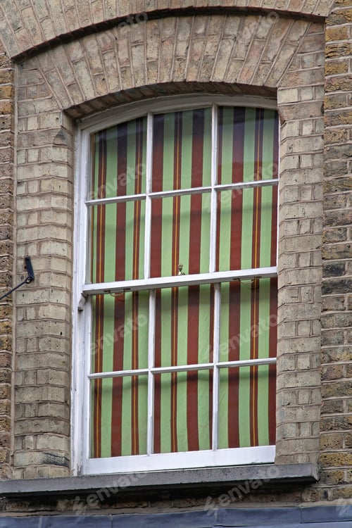 Preview: Window With Striped Curtains Decor At House In London