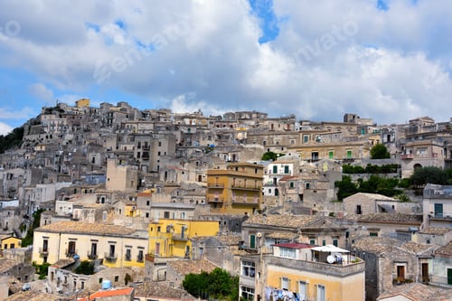 Preview: Panorama Of Modica Seen From The Bell Tower Of San Giorgio Sicily Italy