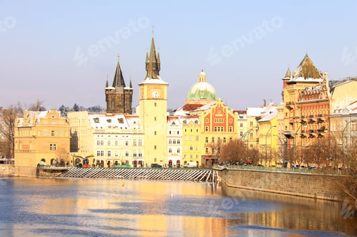 Preview: Romantic View On The Snowy Prague Old Town, Czech Republic