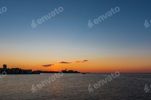 Preview: Sunset From The Audace Pier Of Trieste. Colors Of Fire On The Water. Italy