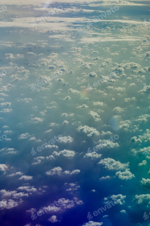 Preview: Airplane View To Altocumulus And Shadows Of Them Above Sea Surface.