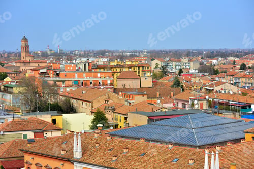 Preview: Panorama Of The Historic Center Seen From The Este Castle Ferrara Italy