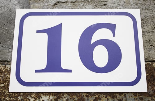 Visualização: Número dezesseis em construção urbana, construção