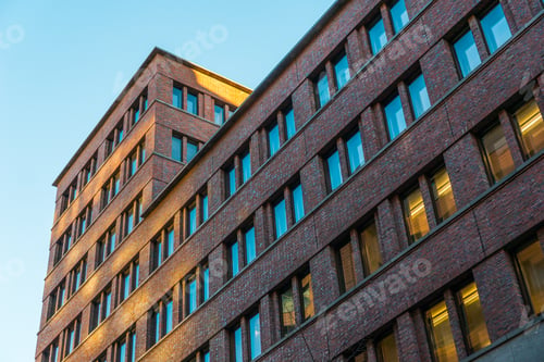 Preview: Brick Office Building In Low Angle View