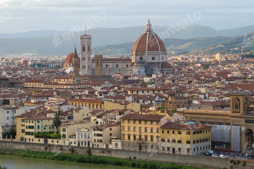 Preview: View Of The Cathedral Of Santa Maria Del Fiore On A September Afternoon. Italy, Florence
