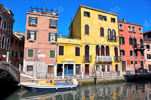 Preview: A Canal Of The Lagoon And Historic Buildings Venice Italy