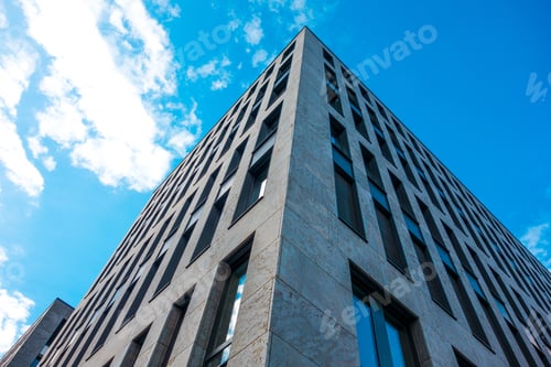 Preview: Low Angle View Of Corner Finance Building