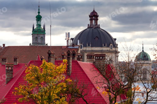 Preview: Aerial View Of The City From The Observation Deck During The Day. Lviv. Ukraine.