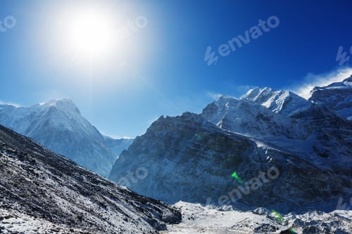 Preview: Scenic View Of Mountains, Kanchenjunga Region, Himalayas, Nepal.