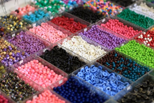 Preview: Elements For Jewelry In The Boxes At A Market