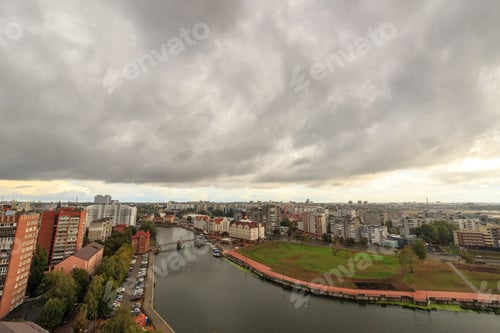 Preview: Rain Over The City. Central Part Of The City Of Kaliningrad, Russia