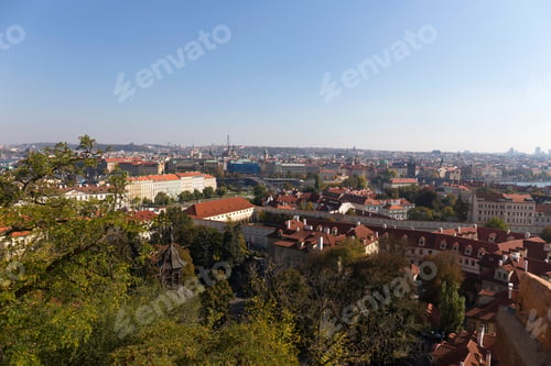 Preview: Autumn Prague City With With Its Buildings, Towers, Cathedrals And Bridges In The Sunny Day, Czech