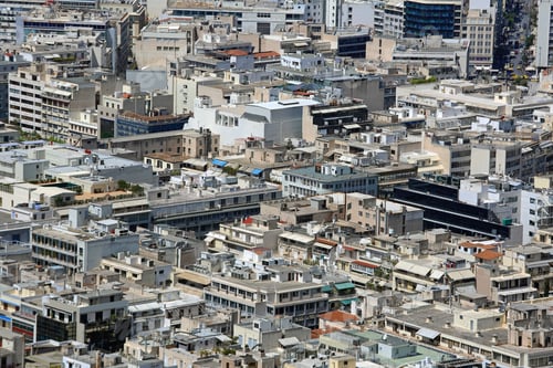 Preview: Urban Athens Aerial City View Crowded Buildings