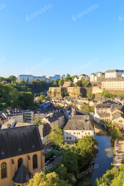 Preview: Luxembourg City, Luxembourg. Alzette River, View Of The Grund