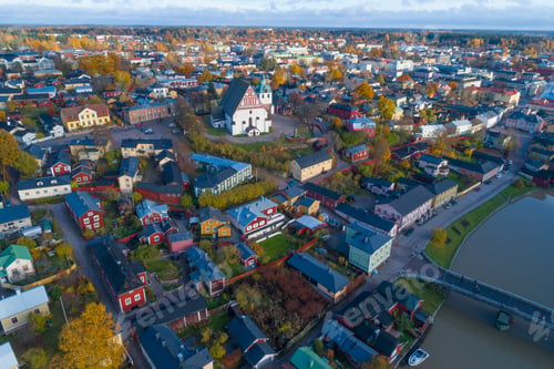 Preview: Landscape Of Old Porvoo On October Day (Aerial Photography). Finland