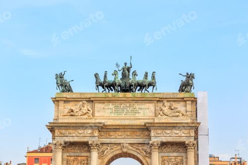 Preview: Milan, Italy. Arch Of Peace (Italian: Arco Della Pace) - One Of The Main Neoclassical Monuments Of