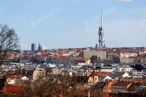 Preview: Spring Prague City With With Its Towers And Bridges In The Sunny Day, Czech Republic