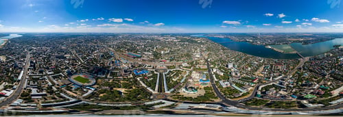 Preview: Voronezh, Russia. Panorama Of The City From The Air. Summer. Aerial View. Panorama 360