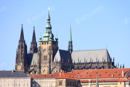 Vista previa: Early Spring In Prague - Gothic Castle On The River Vltava With The Charles Bridge
