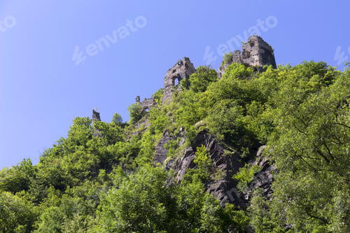 Preview: Ruins Of Medieval Castle Old Castle Near Strecno Above River Vah, Slovakia