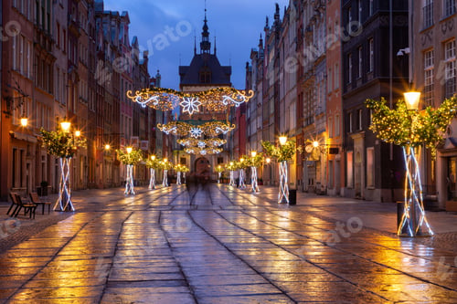 Preview: Square Long Market At Sunrise. Gdansk. Poland.