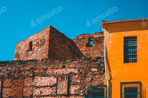 Preview: Detailed View Of Ancient Castle Building At Thessaloniki