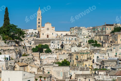 Preview: Sassi Of Matera. Sasso Caveoso At Sunset. Magic Of Cave Houses. Unesco World Heritage Site.