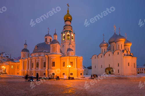 Preview: Kremlin Square On A January Evening. Vologda, Russia