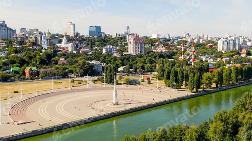 Preview: Voronezh, Russia. Admiralteyskaya Square. Voronezh River Embankment, Aerial View