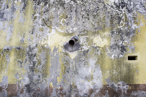 Preview: Wall With Broken Humidity In Front Of Building