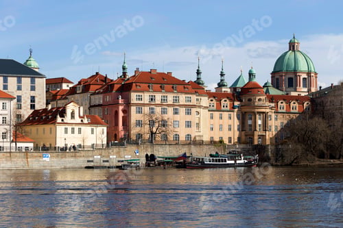 Preview: Spring Prague City With With Its Towers And Bridges In The Sunny Day, Czech Republic