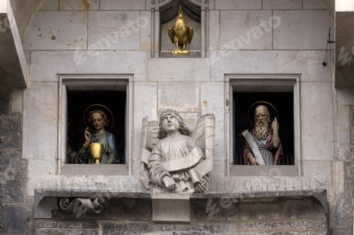 Preview: Apostles On Historical Medieval Astronomical Clock In Prague On Old Town Hall , Czech Republic