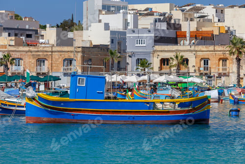 Preview: Malta. Marsaxlokk. Traditional Fishing Boats.