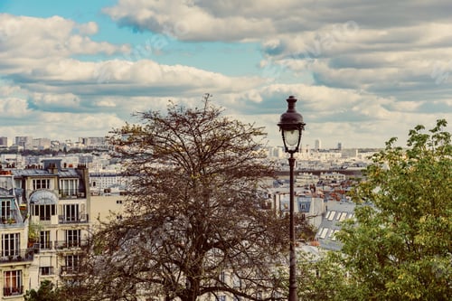 Preview: Panorama Of The City Of Paris In France With The Senna River At Sunset With The Hot Autumn Sun