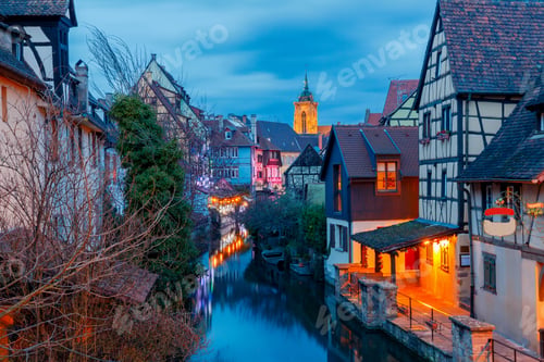 Preview: Colmar. City Canal On The Sunset.