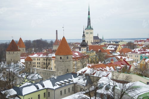Preview: Old Tallinn On A Cloudy March Day. Estonia